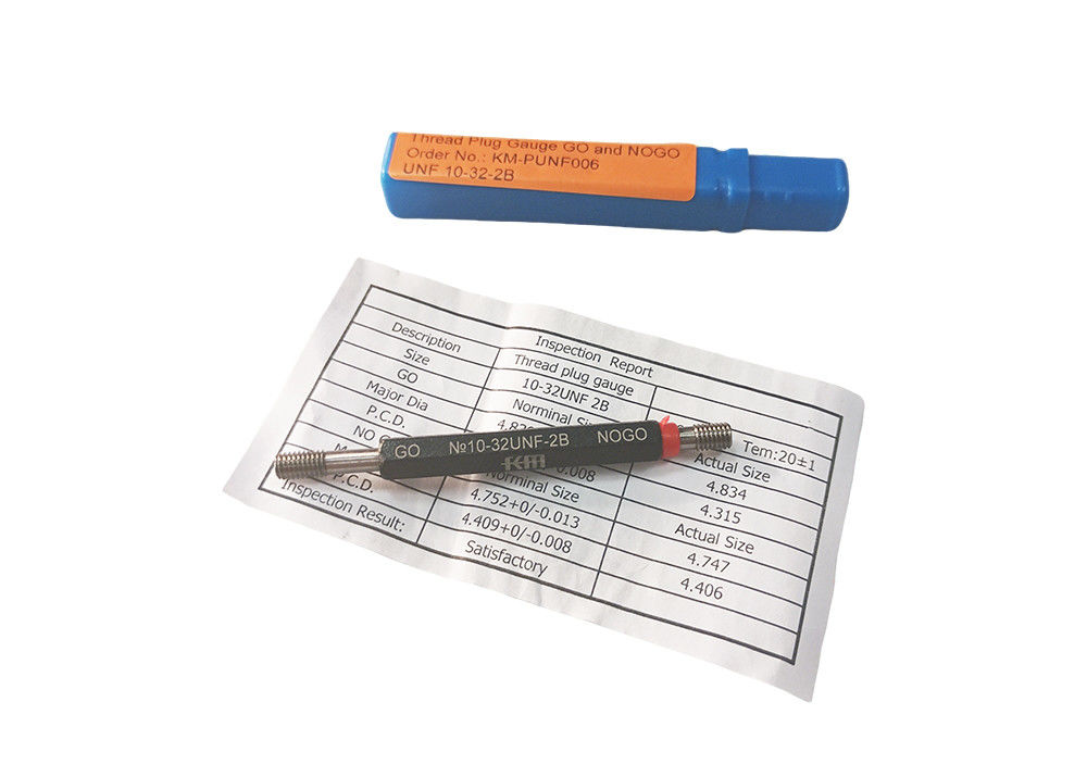UNF Plug Gauge 10-32 Go and NoGo with Calibration Certificate