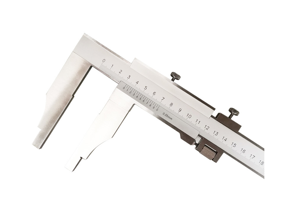 Large Range Stainless Steel 0-500mm Mono-Block Heavy Duty Vernier Caliper without Upper Jaws with Fine Adjustment
