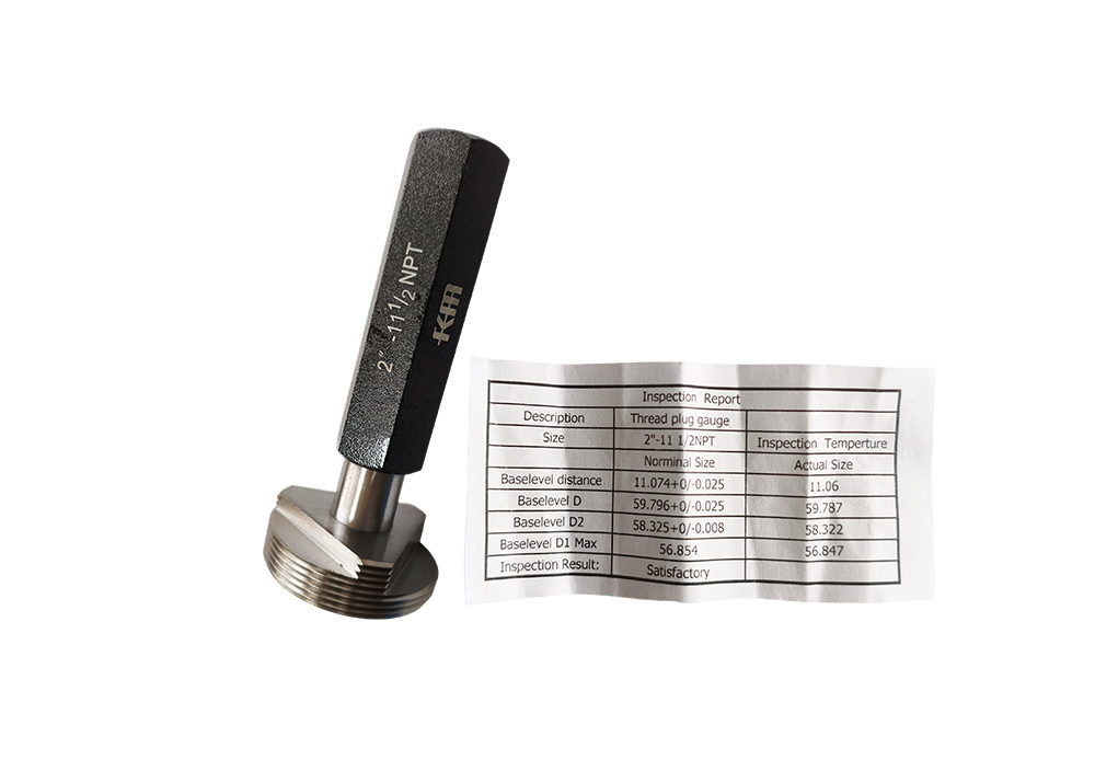 High Quality 2"-11.5 NPT Taper Pipe Thread Plug Gauge Go Nogo Design for Quick Verification