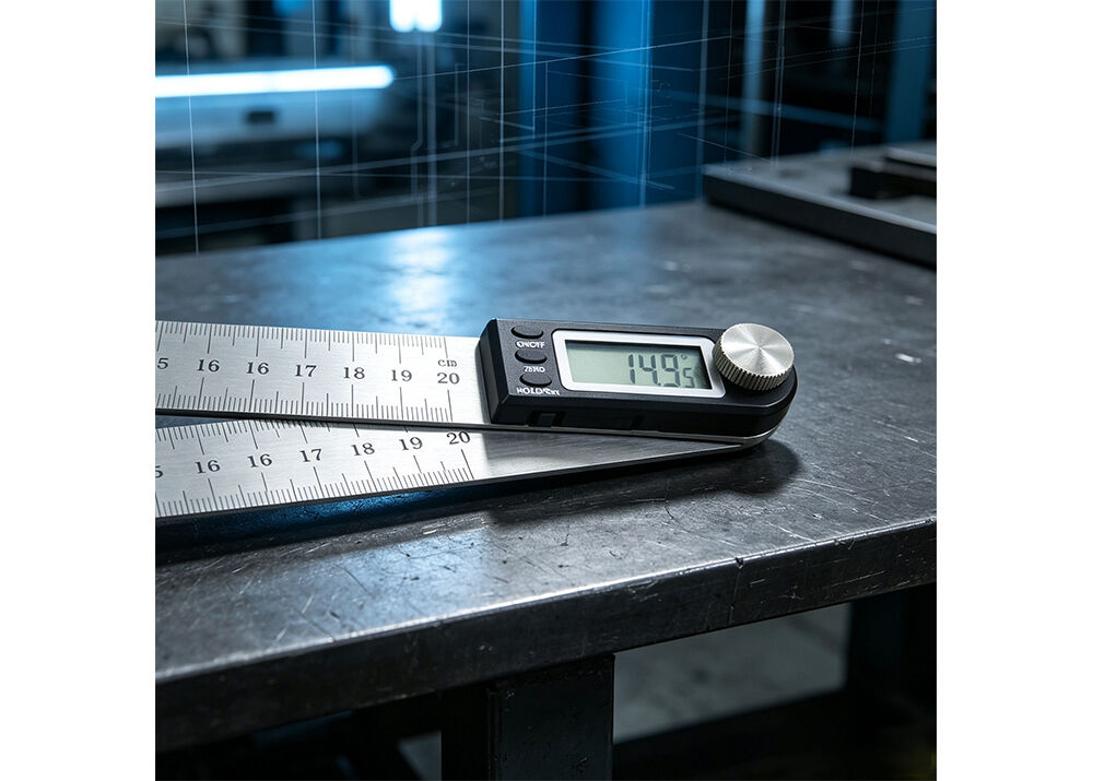 300mm Digital Angle Gauge 0-360° Measuring Range with Stainless Steel Dual Scale Ruler for Engineering Mechanical Measurement