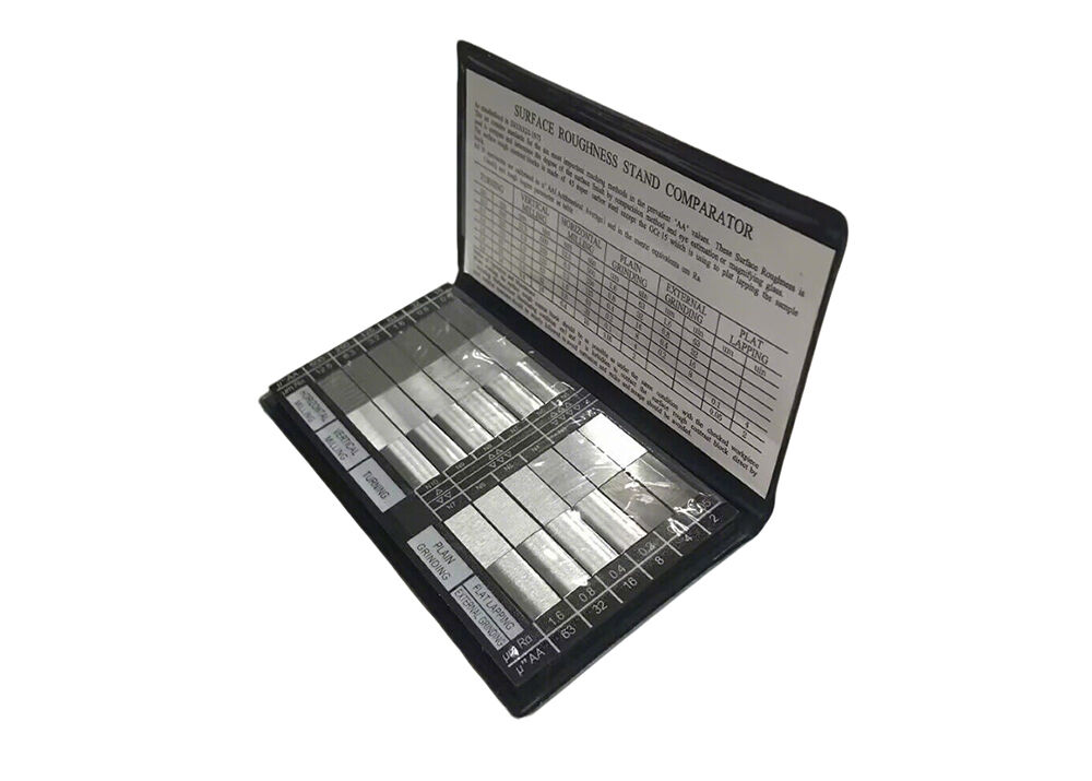 Portable 30Pcs Surface Roughness Comparator Kit Calibrated Surface Finish Reference Block for QC Testing